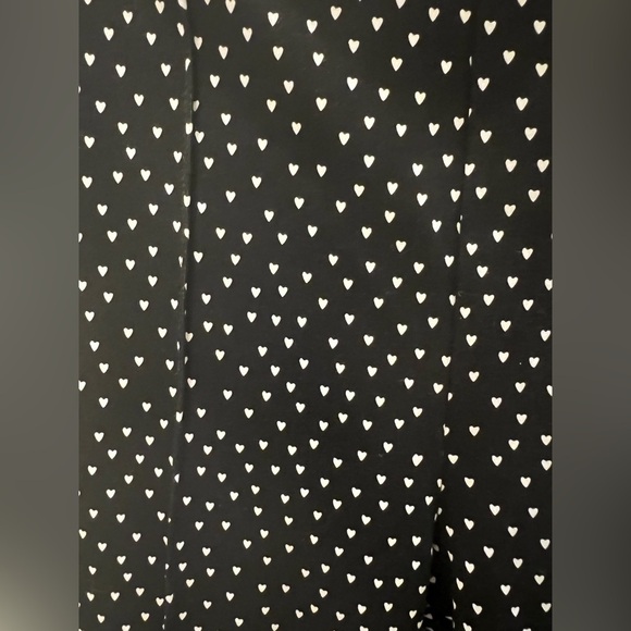 NWT new small Anthropologie Maeve Margot flare cropped pants black white hearts - Picture 11 of 17